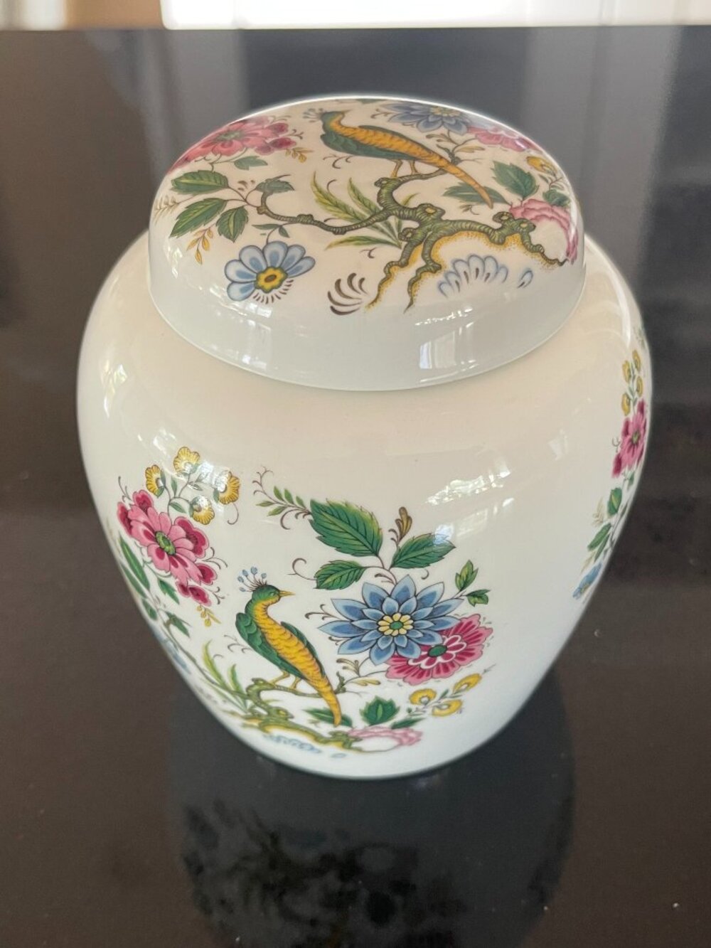 Ginger Jar & Lid Fine Bone China Made in England with Pheasant Pattern